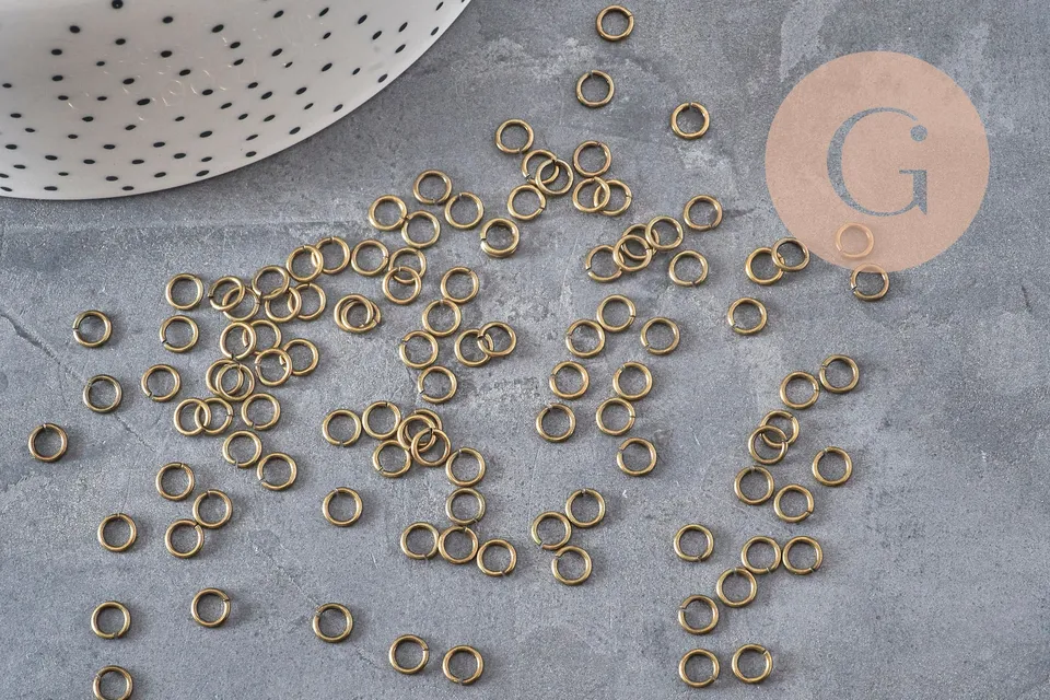 Gingerlily Perles Anneaux jonction apprêts laiton bronze 5mm 5g