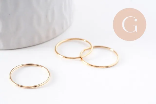 Gingerlily Apprêts bague alliance fine gold-filled taille 7