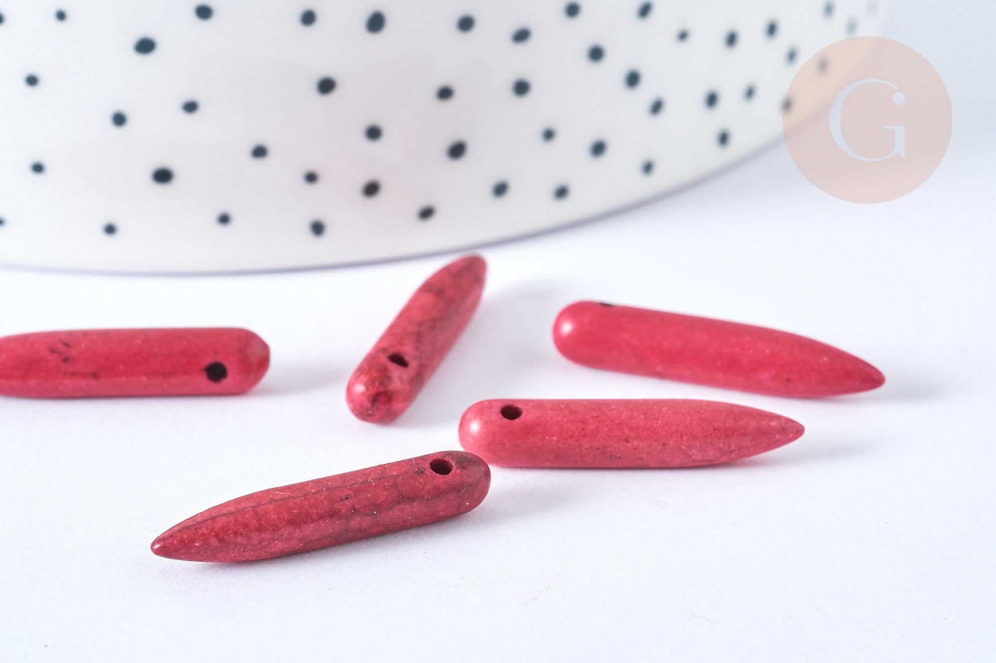 Gingerlily Perles Perles pierre howlite G7428 fuchsia 20-25mm x10