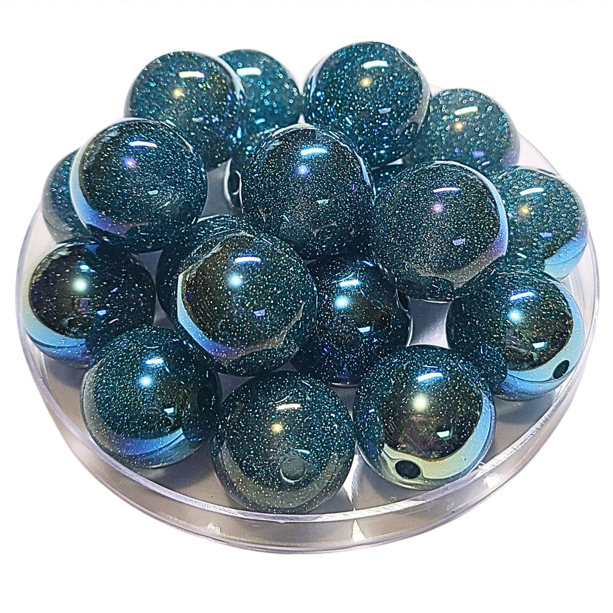 ARTSHOP 300 Glitter AB boules 20 mm turquoise x10