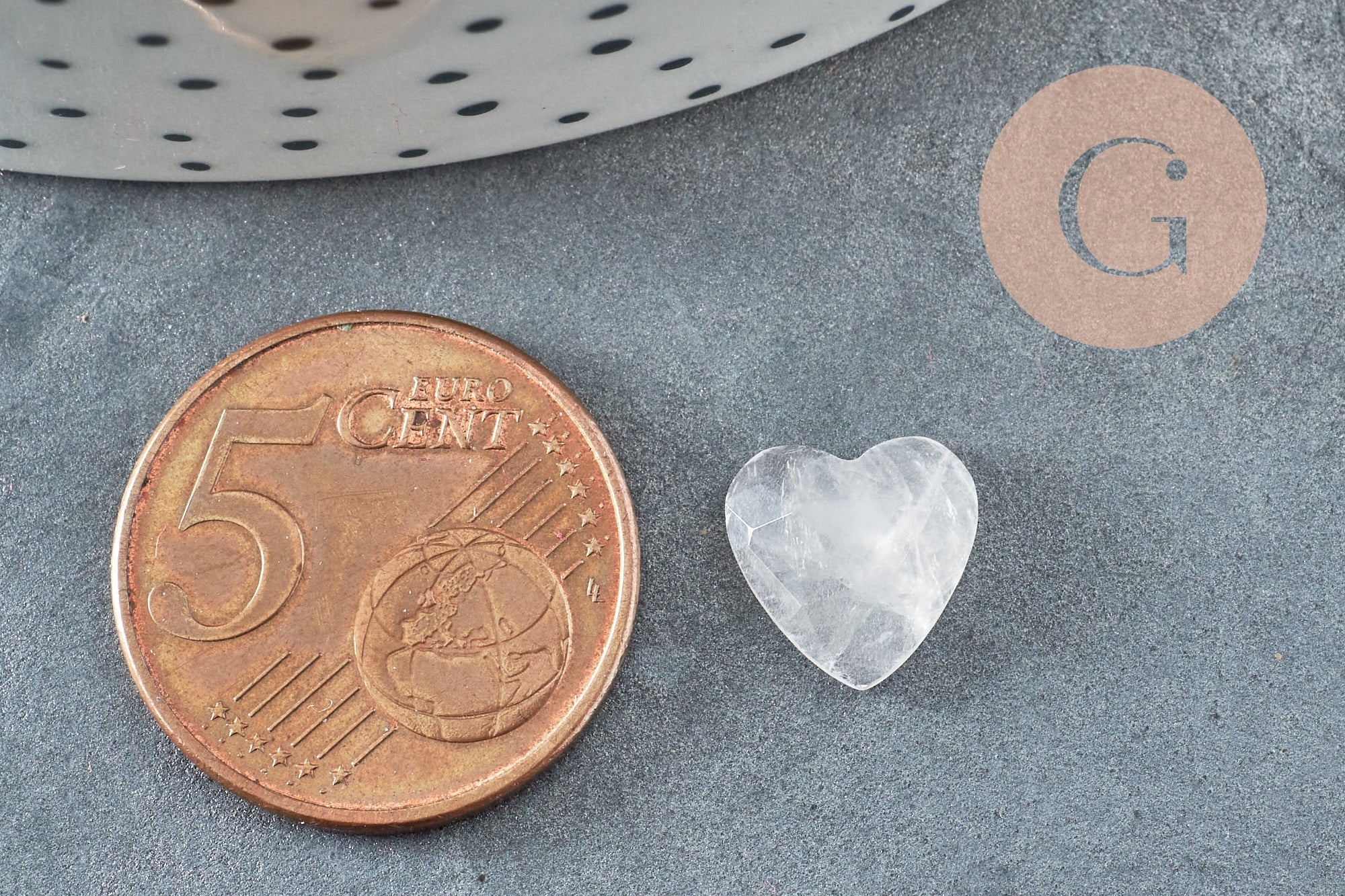 Gingerlily Cabochon cœur quartz rose G8877 facetté 10mm x1
