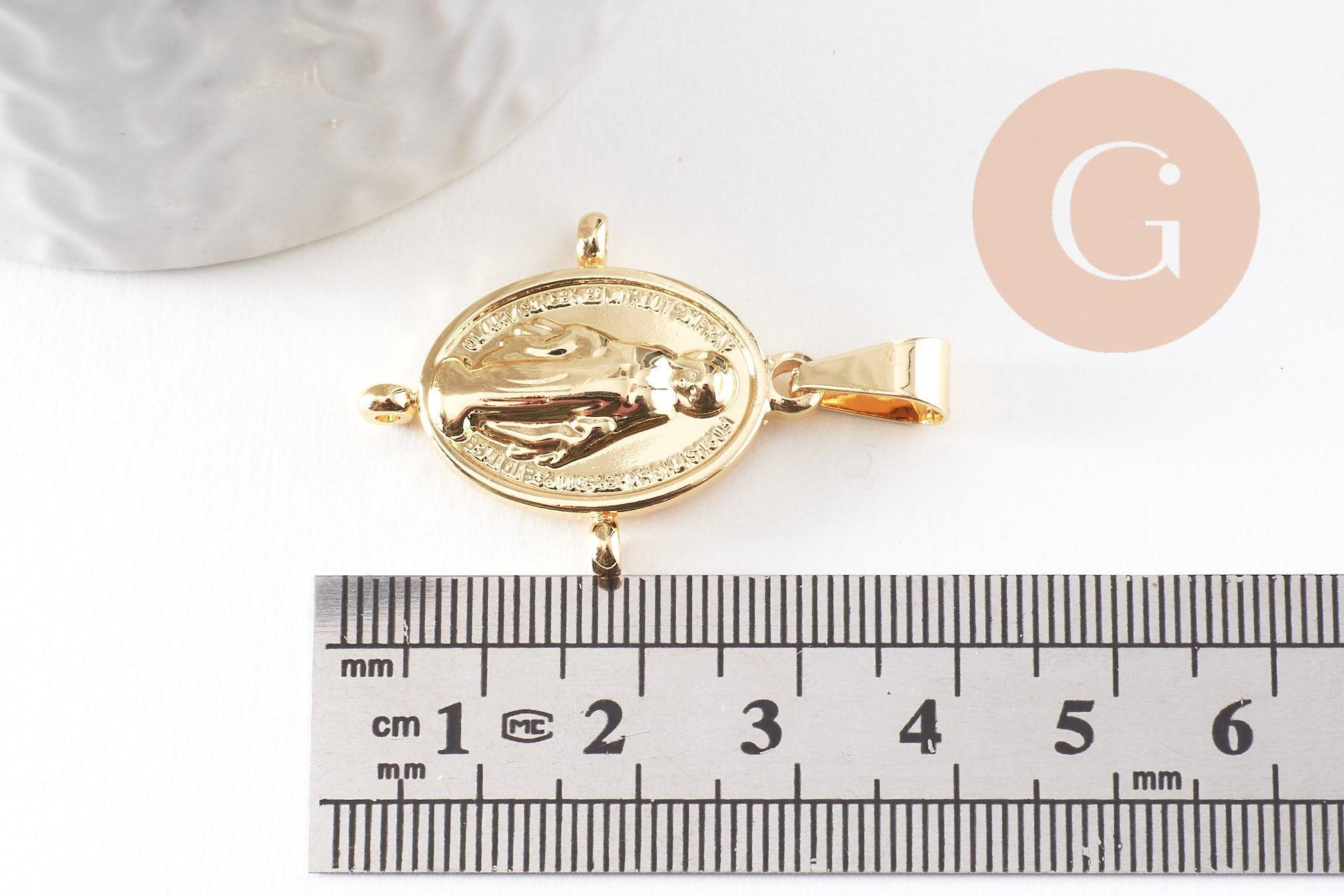 Gingerlily G9937 pendentif vierge acier doré 30mm
