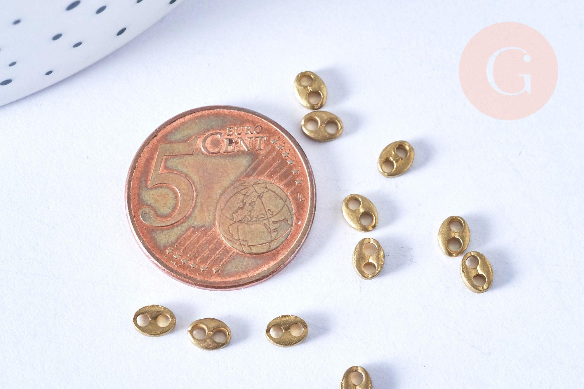 Gingerlily G6536 perles grain café laiton brut 4mm x5