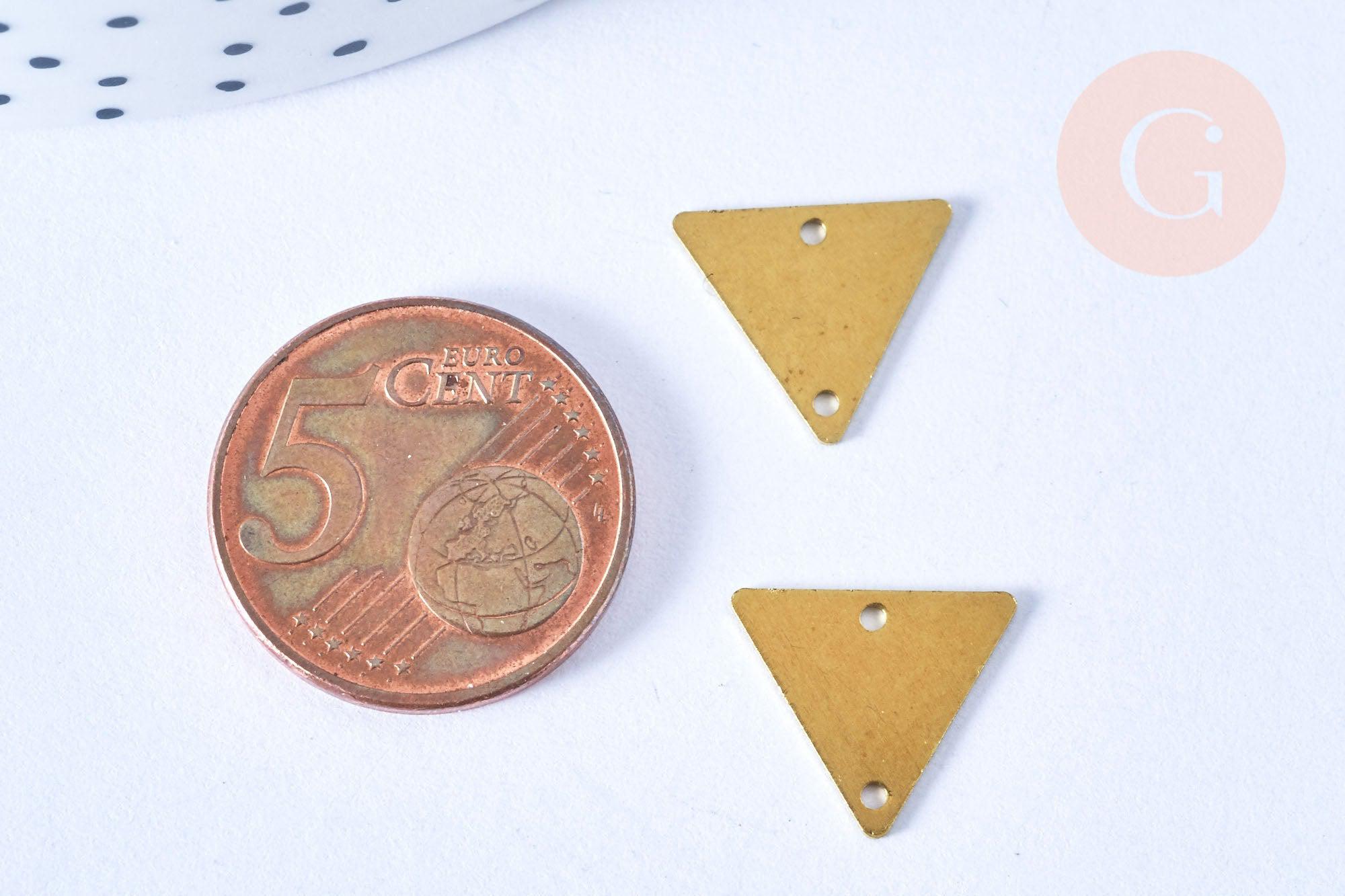 Gingerlily Triangle 16 mm pendentif laiton brut lot 5