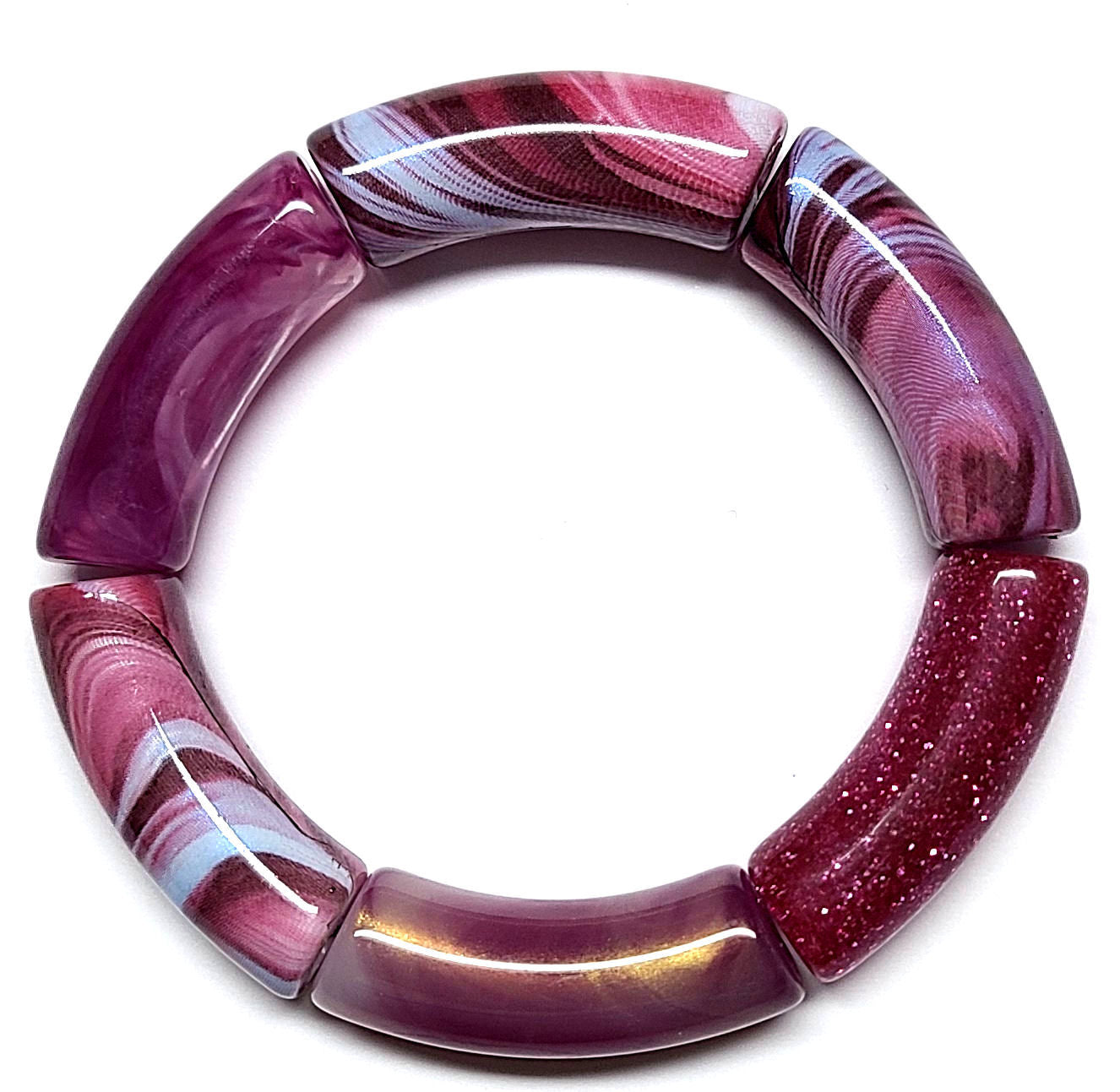 ARTSHOP Tubes DESIGN 1024 perle ondulé violet 12mm x1