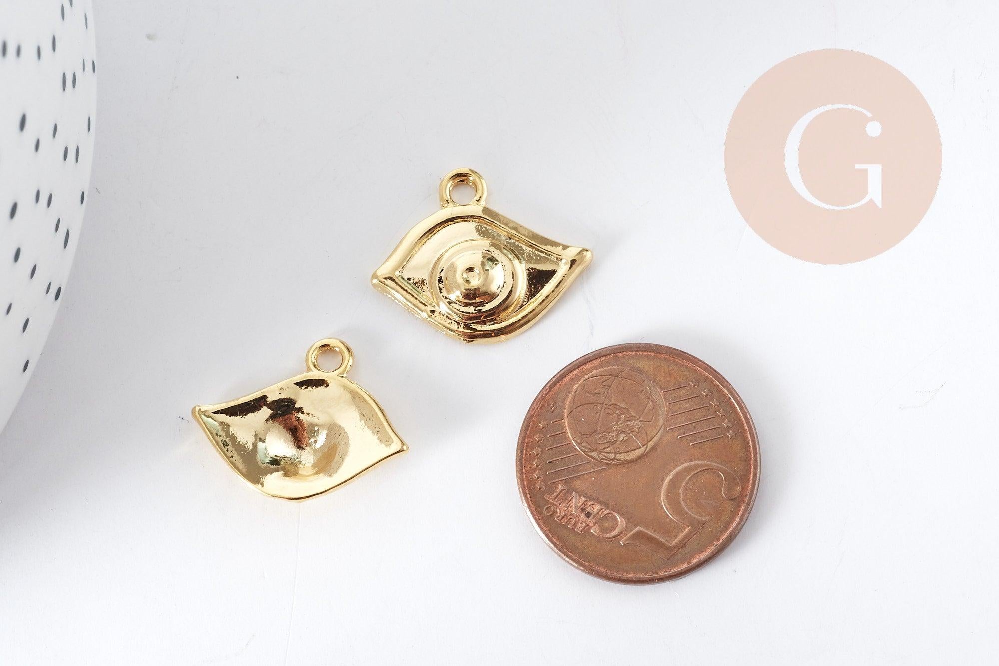 Gingerlily G8921 pendentif œil protecteur zamak doré x2
