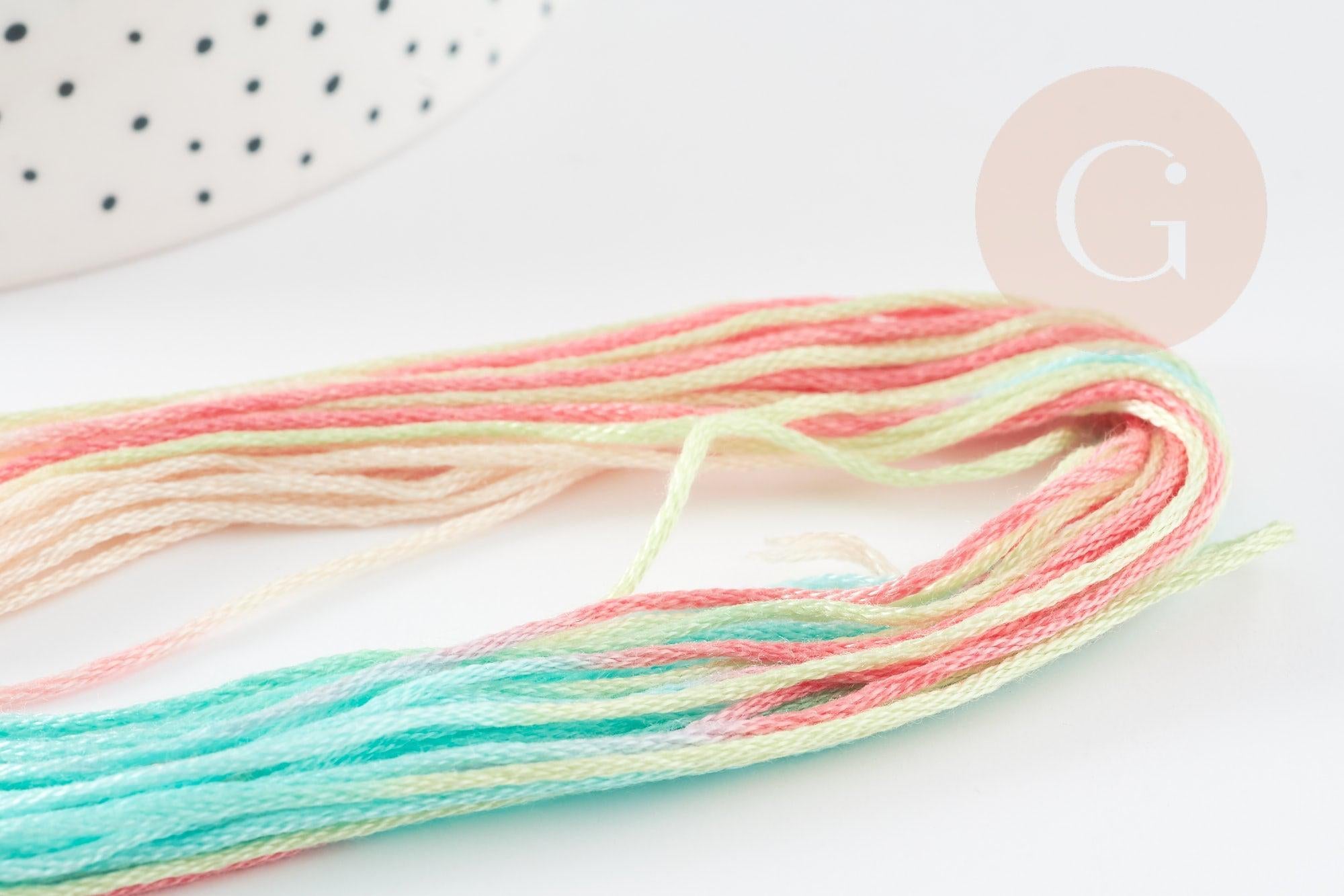 Gingerlily fil à broder polyester dégradé rose turquoise 8m G9357