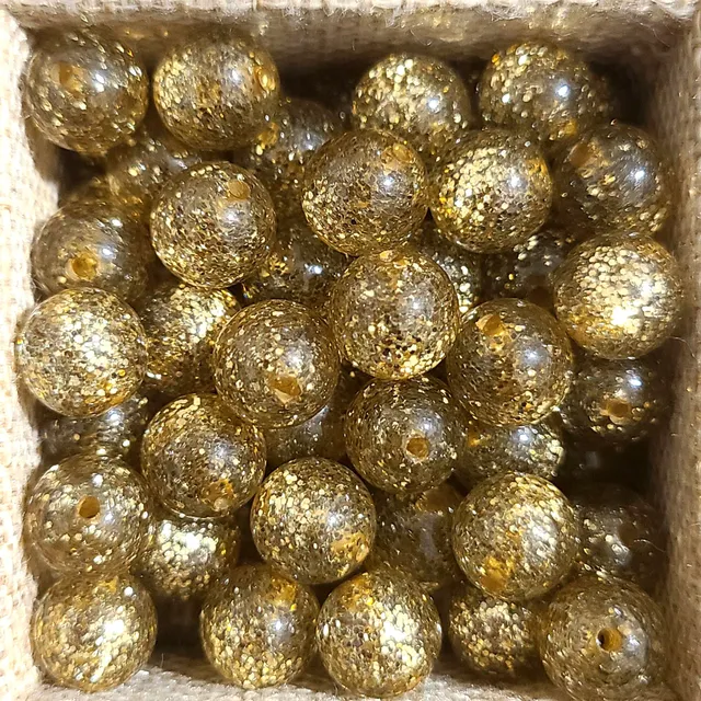 ARTSHOP 1002 Doré perle Polaris ronde 10mm paillettes