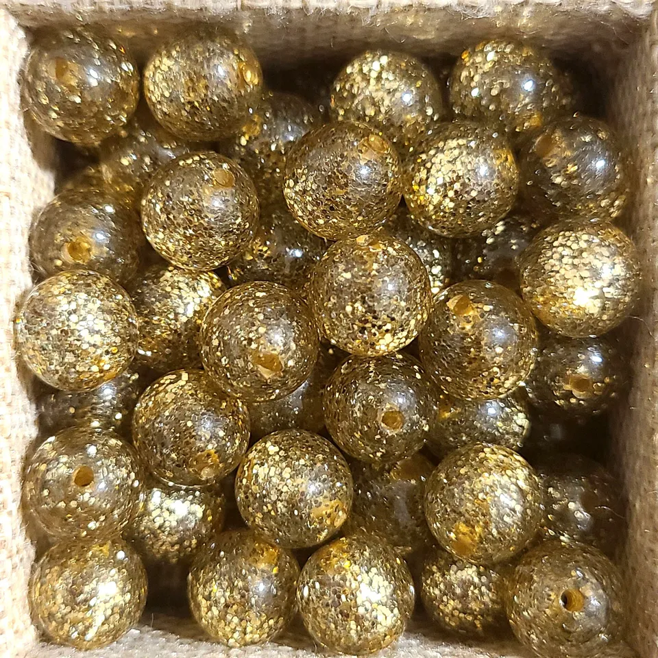 ARTSHOP 1002 Doré perle Polaris ronde 10mm paillettes