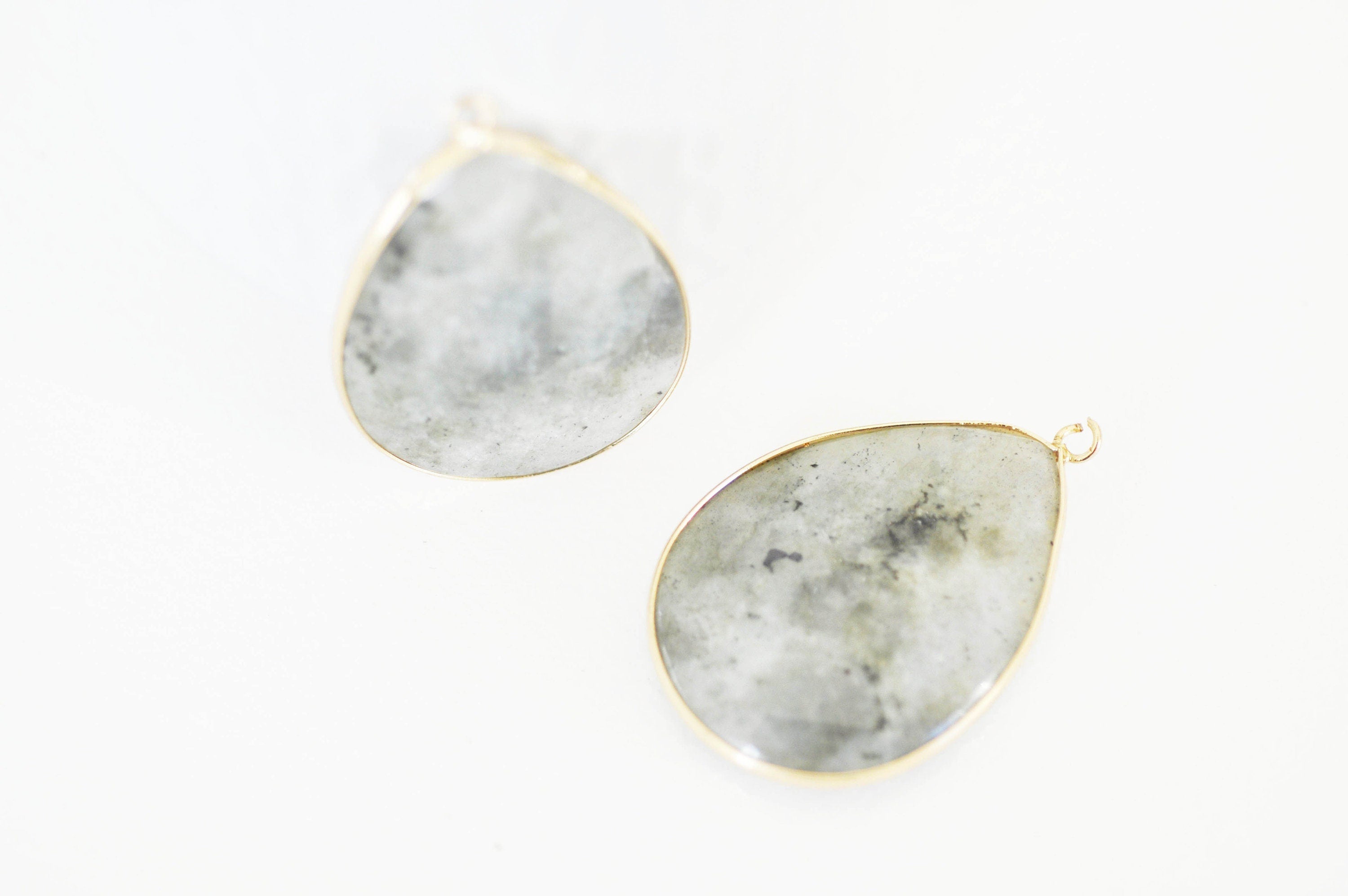 Gingerlily Perles pendentif goutte labradorite 45 mm