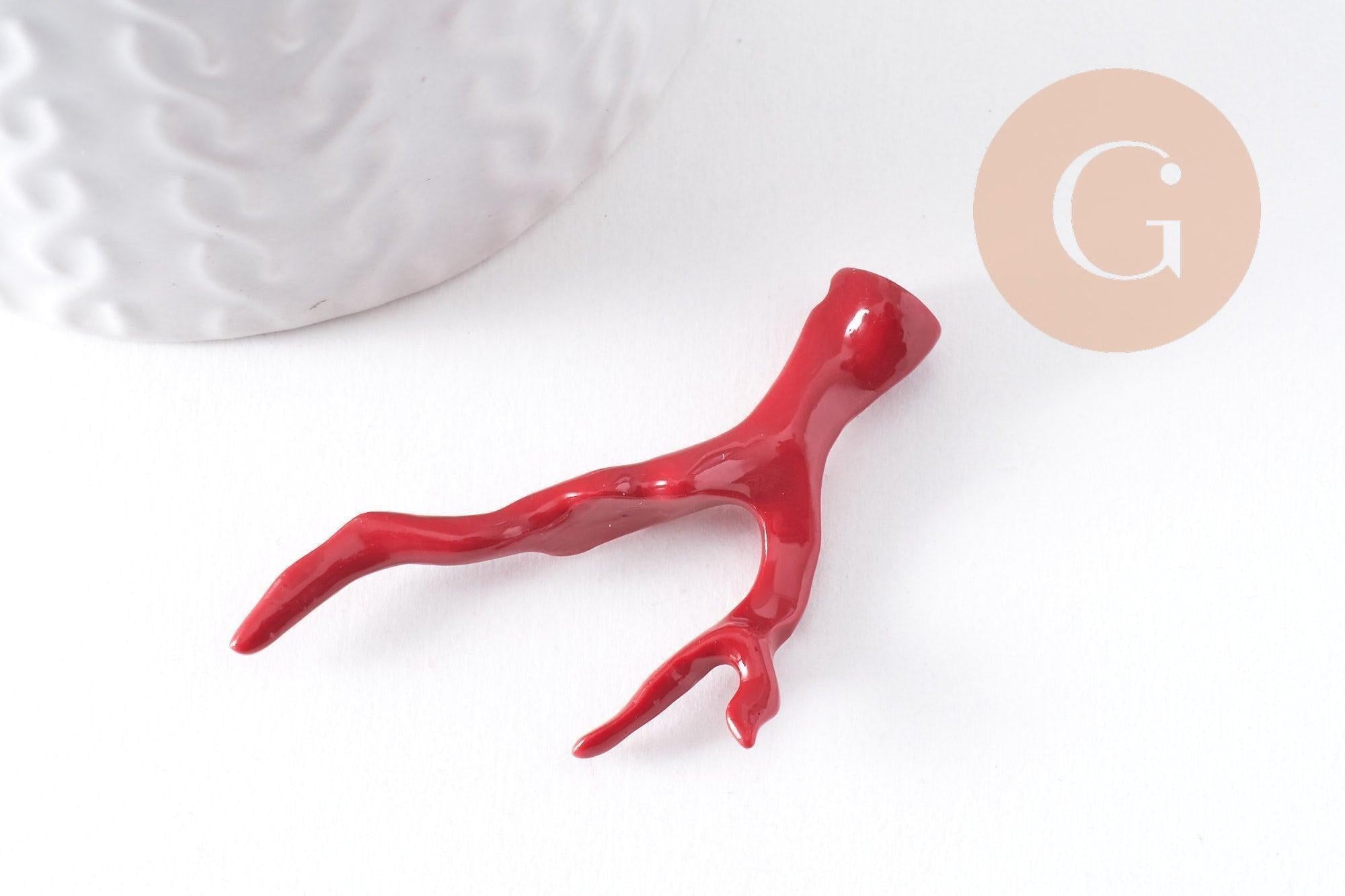 Gingerlily Corail G10347 pendentif branche rouge 44,5mm x1