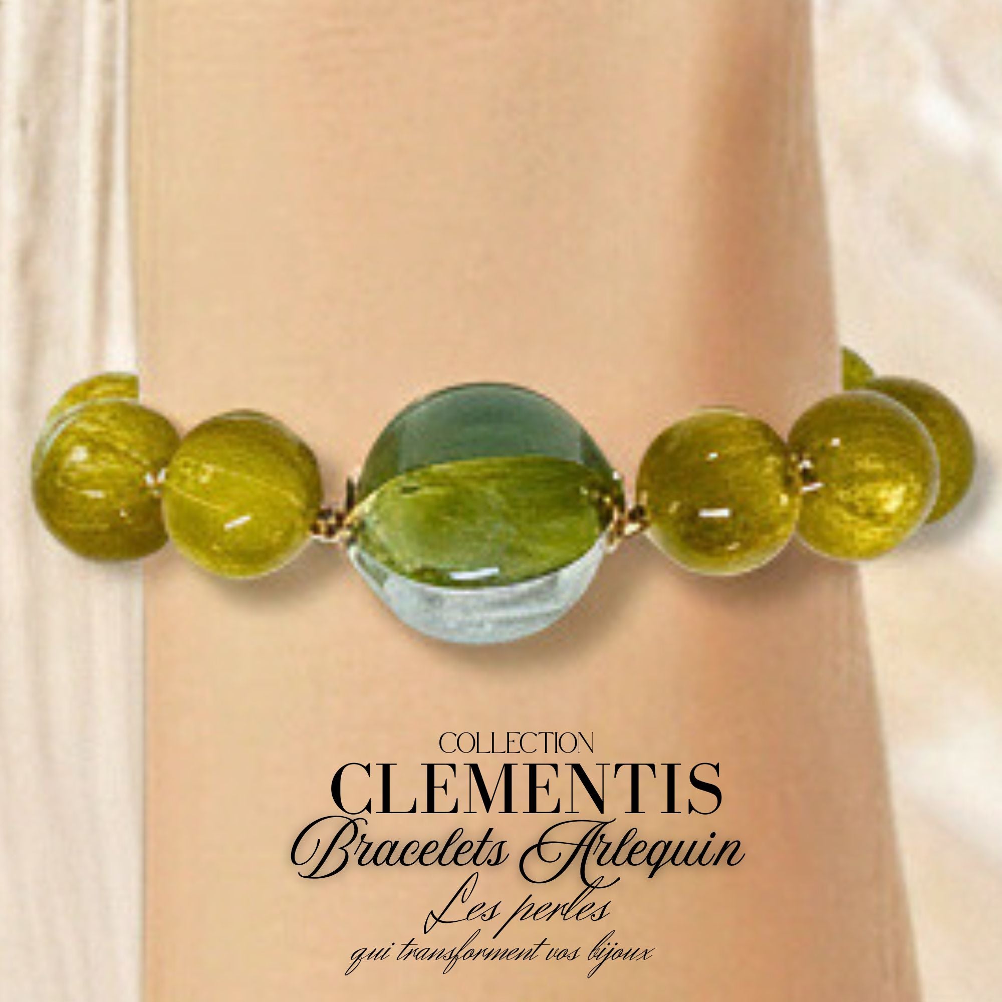 ARTSHOP Clémentis 3 perle tranche ambre marbré x20