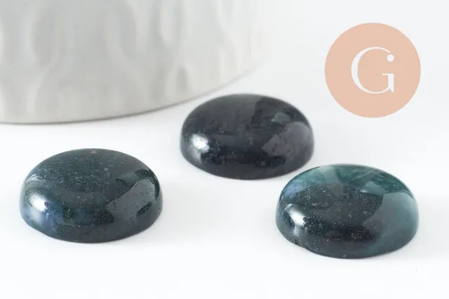 Gingerlily Pierres G9622 cabochon agate mousse 20mm x1