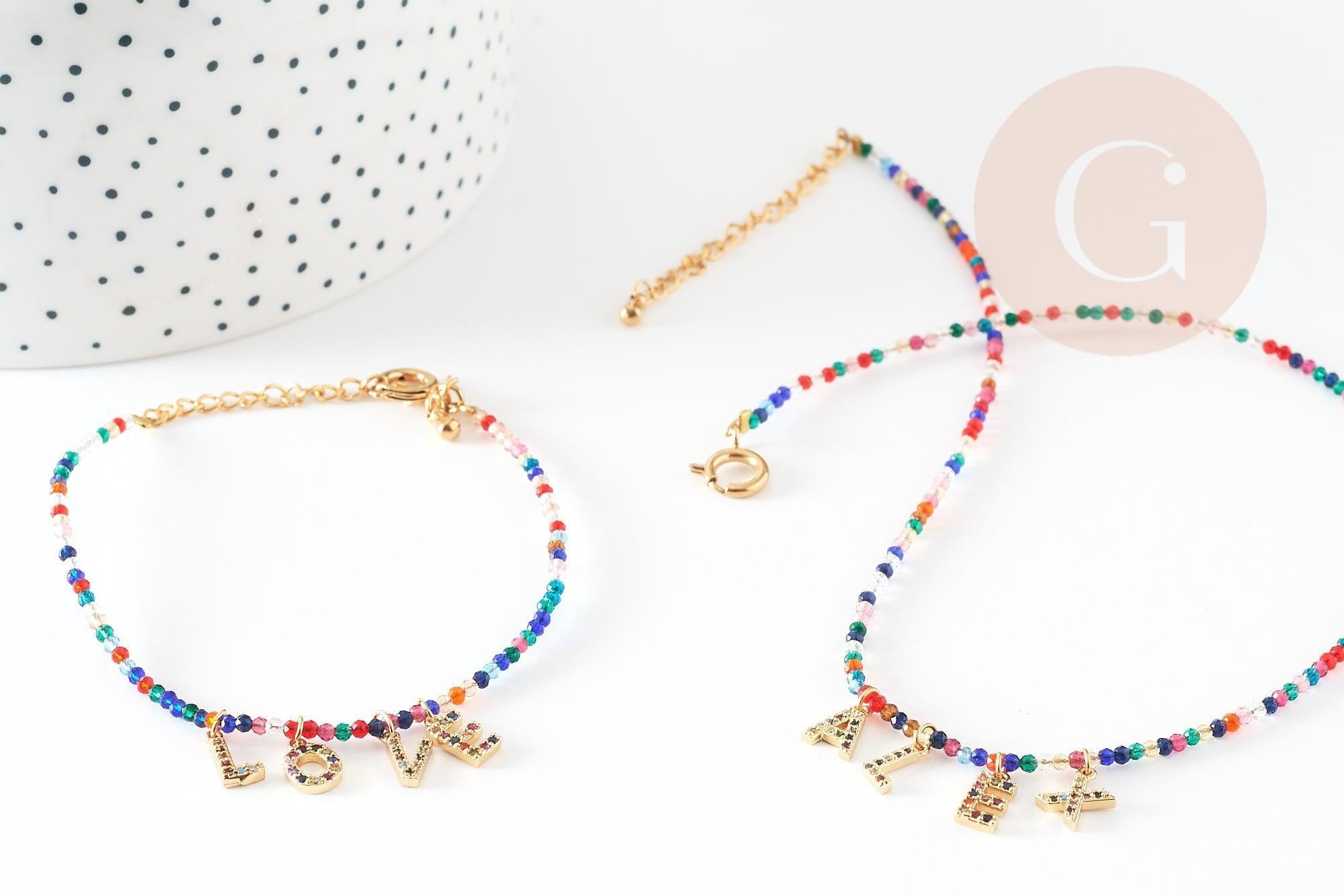 Gingerlily Vecchio G8747 kit bracelet lettres zircon sans pinces