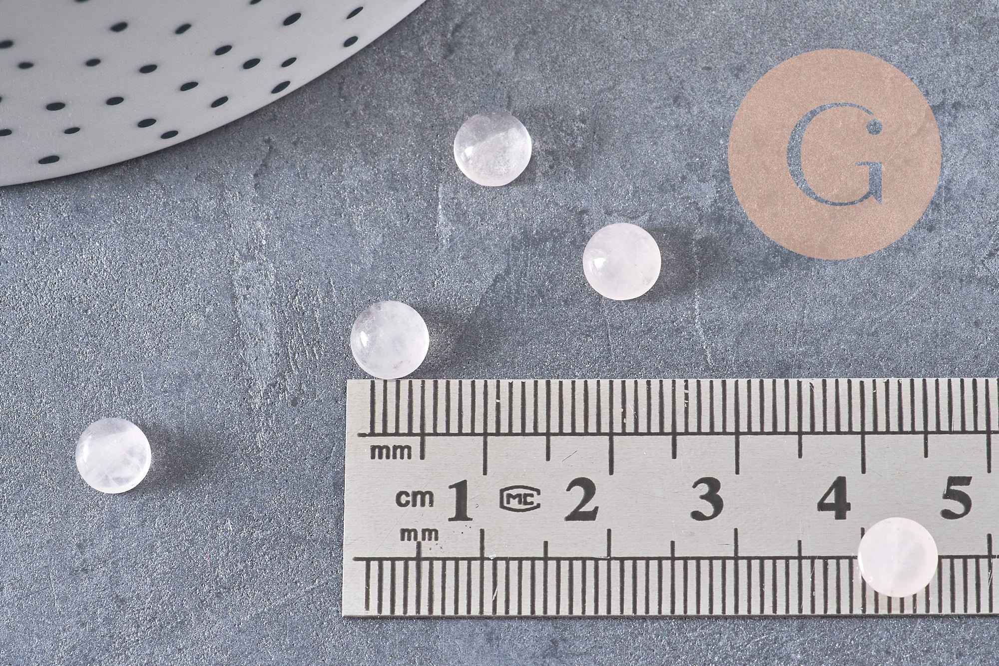 Gingerlily cabochon quartz rose naturel 6mm x1 à coller
