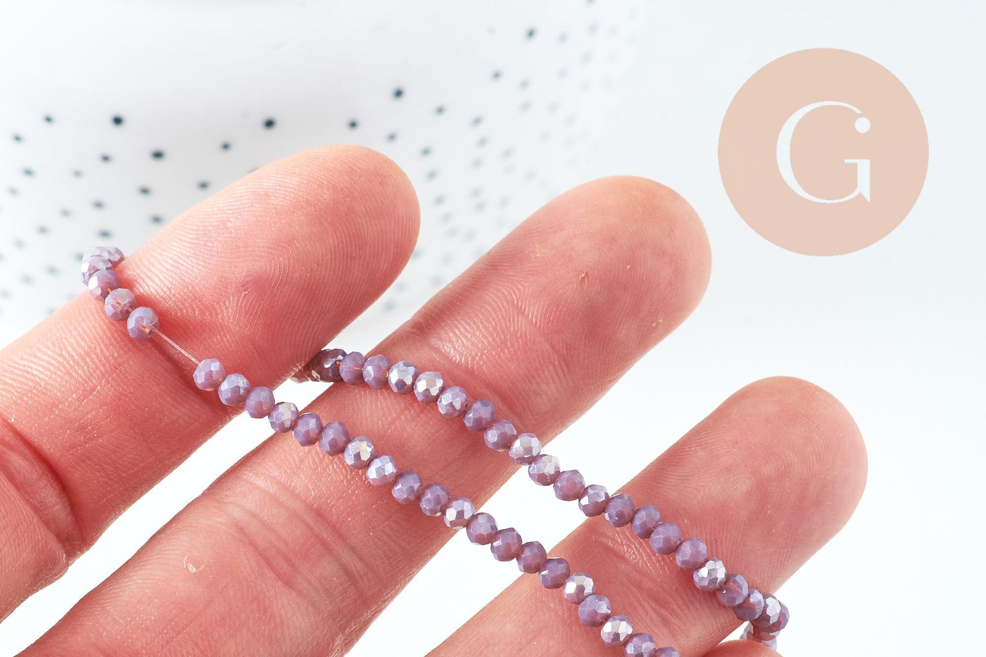 Gingerlily G10726 perles abacus lilas irisé 34cm