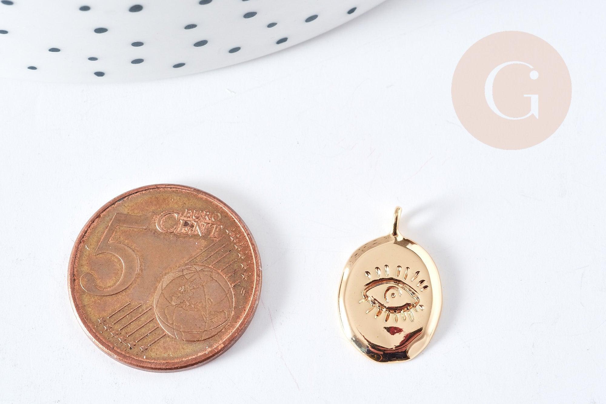 Gingerlily G8867 pendentif mauvais œil ovale 17mm x1 doré