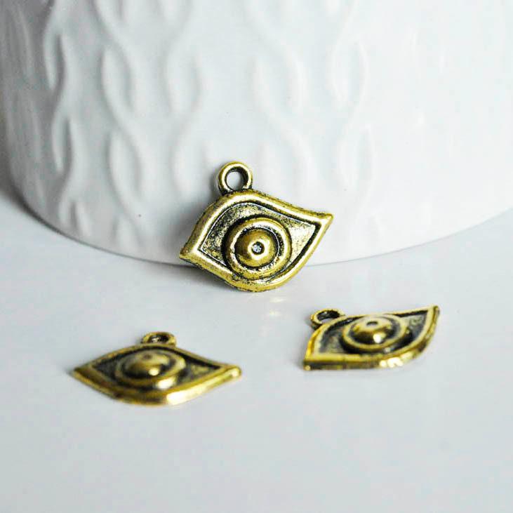 Gingerlily Pendentifs G718 pendentif oeil doré vieil or x10
