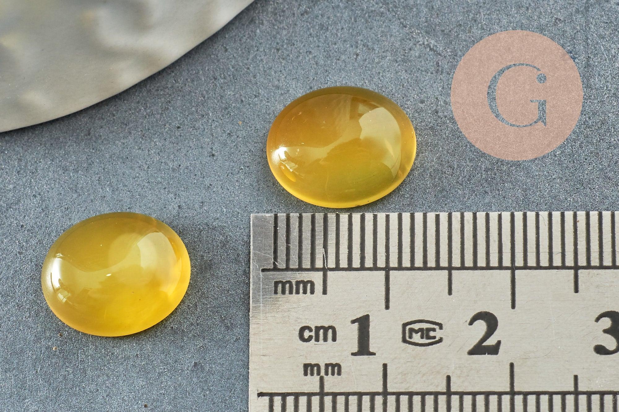 Gingerlily Cabochon ovale jade jaune 12x10mm à l'unité