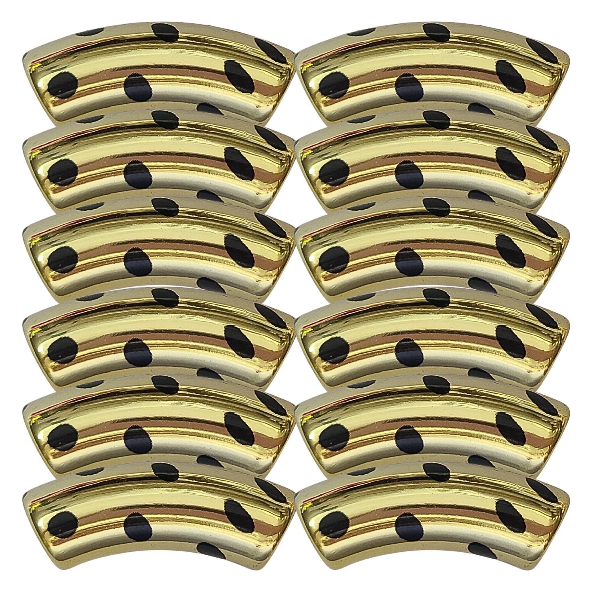 ARTSHOP Tubes DESIGN 398 Pois Gold perles x6 12mm