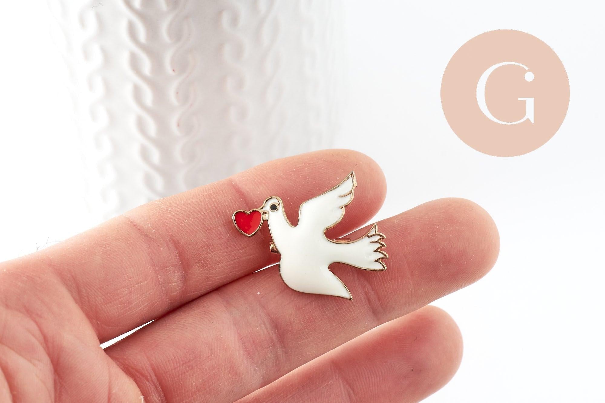 Gingerlily Broches et pin's Broche colombe G9460 doré 29mm x1