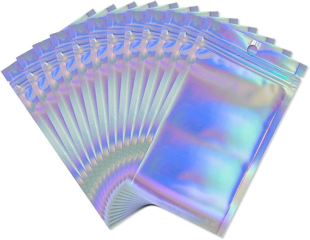 Gingerlily Sacs G8757 sachet zippé holographique gris x5