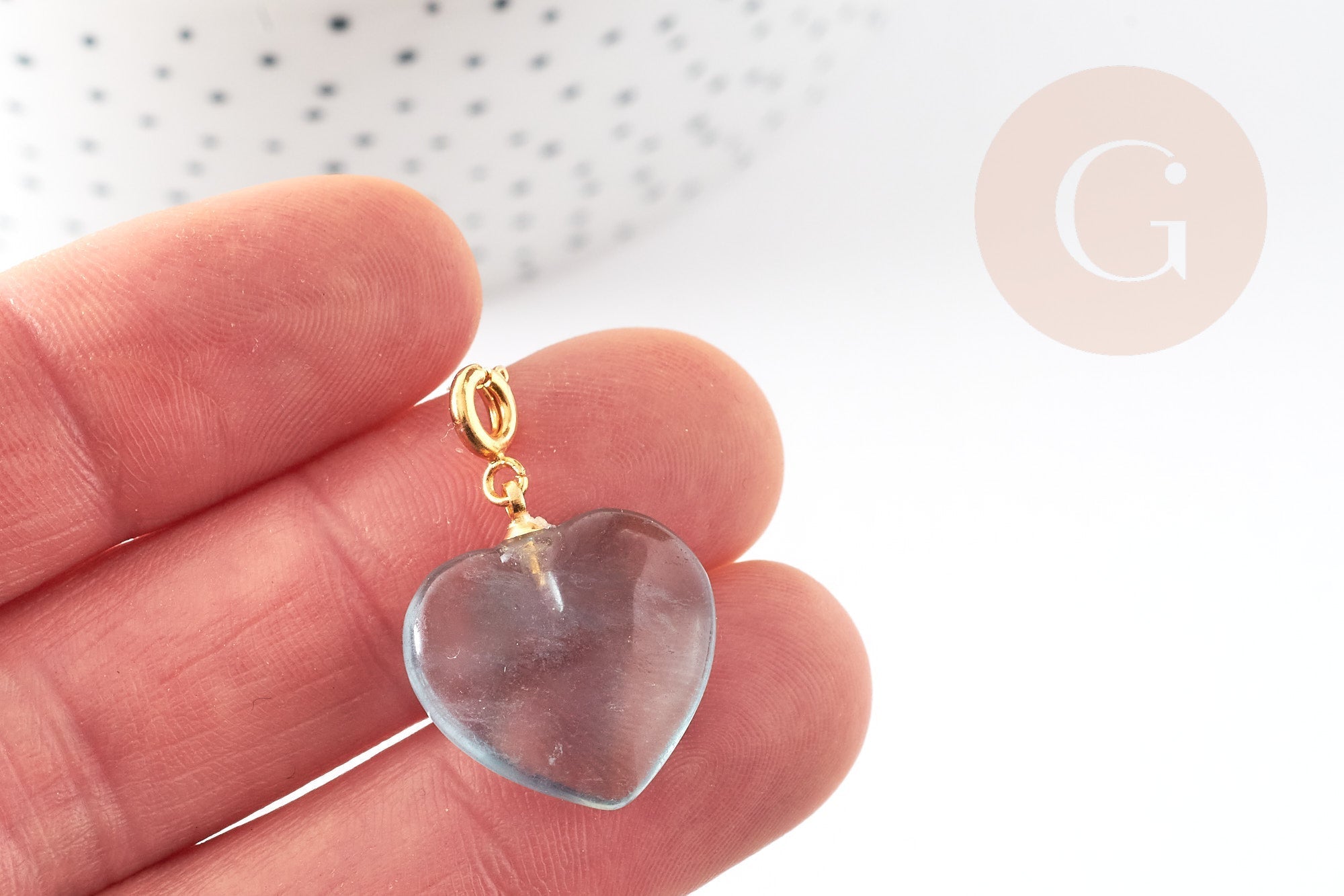 Gingerlily Pendentifs G6112 pendentif coeur fluorite violette 17,5mm