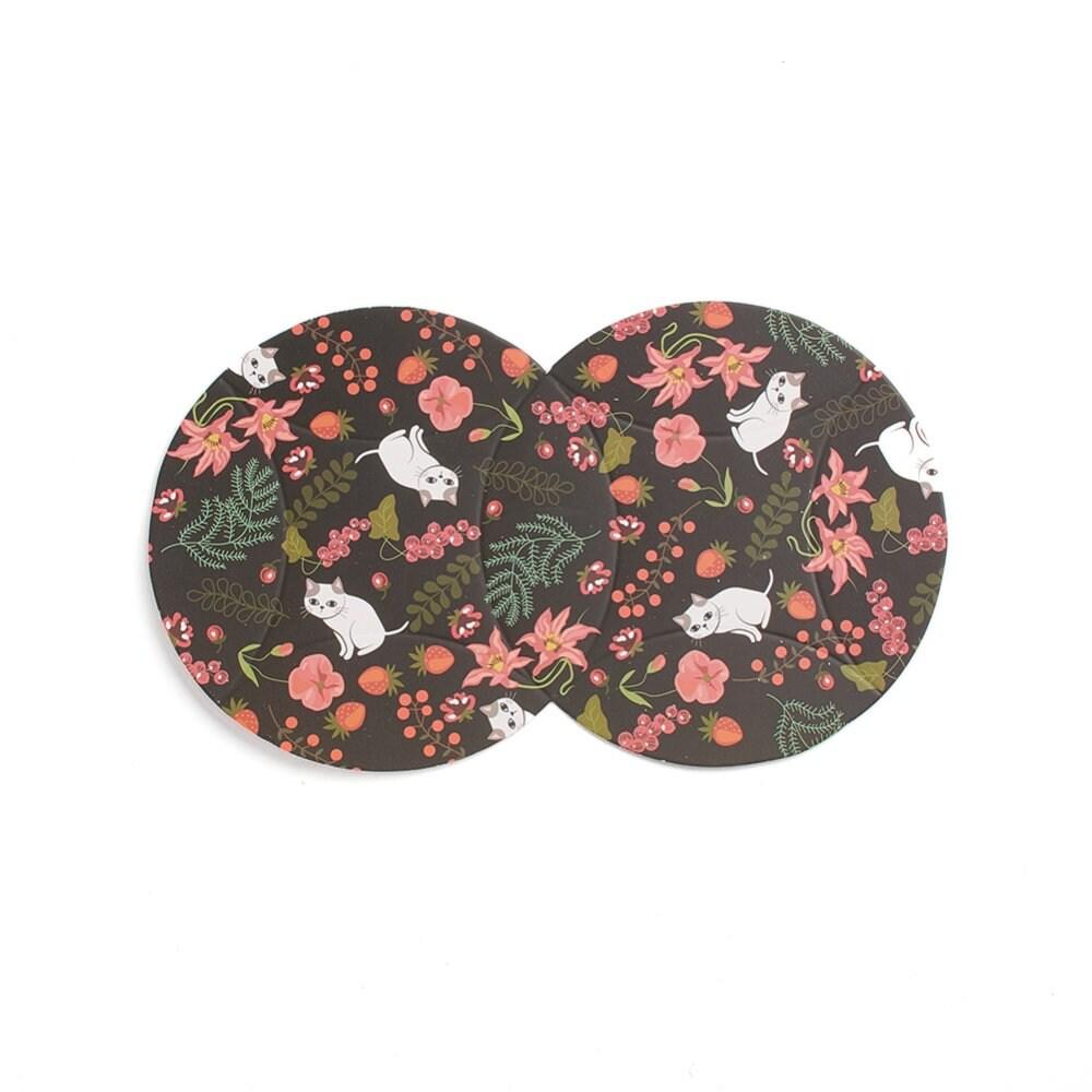 Gingerlily Pochette carton noire chat 8,3x8,4cm x10