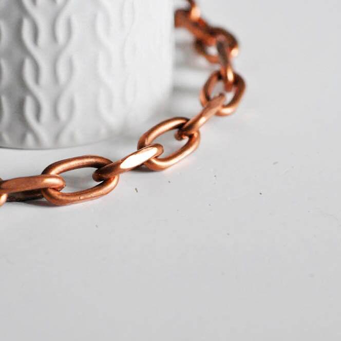 Gingerlily Bracelet gros maillons G2385 cuivre 23 cm fermoir T