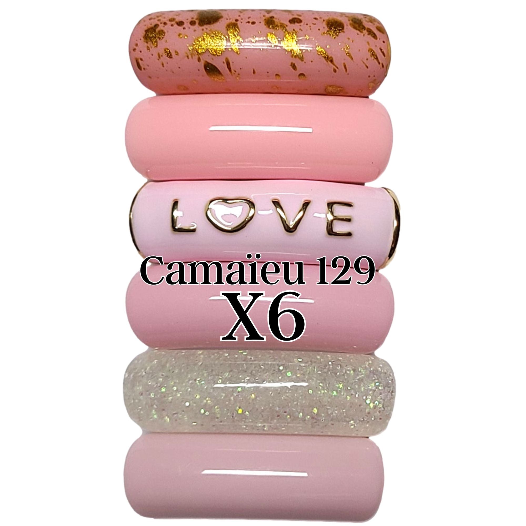 ARTSHOP Camaieu 129 Love lot 6 tubes incurvés 12mm rose