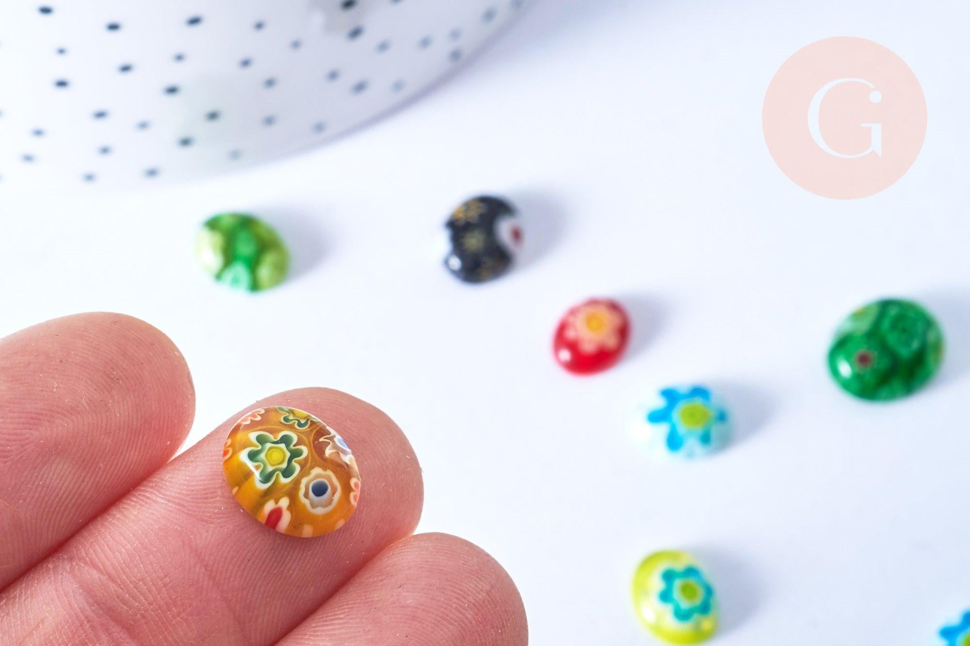 Gingerlily Cabochons ovales millefiori G8733 10-14mm x10