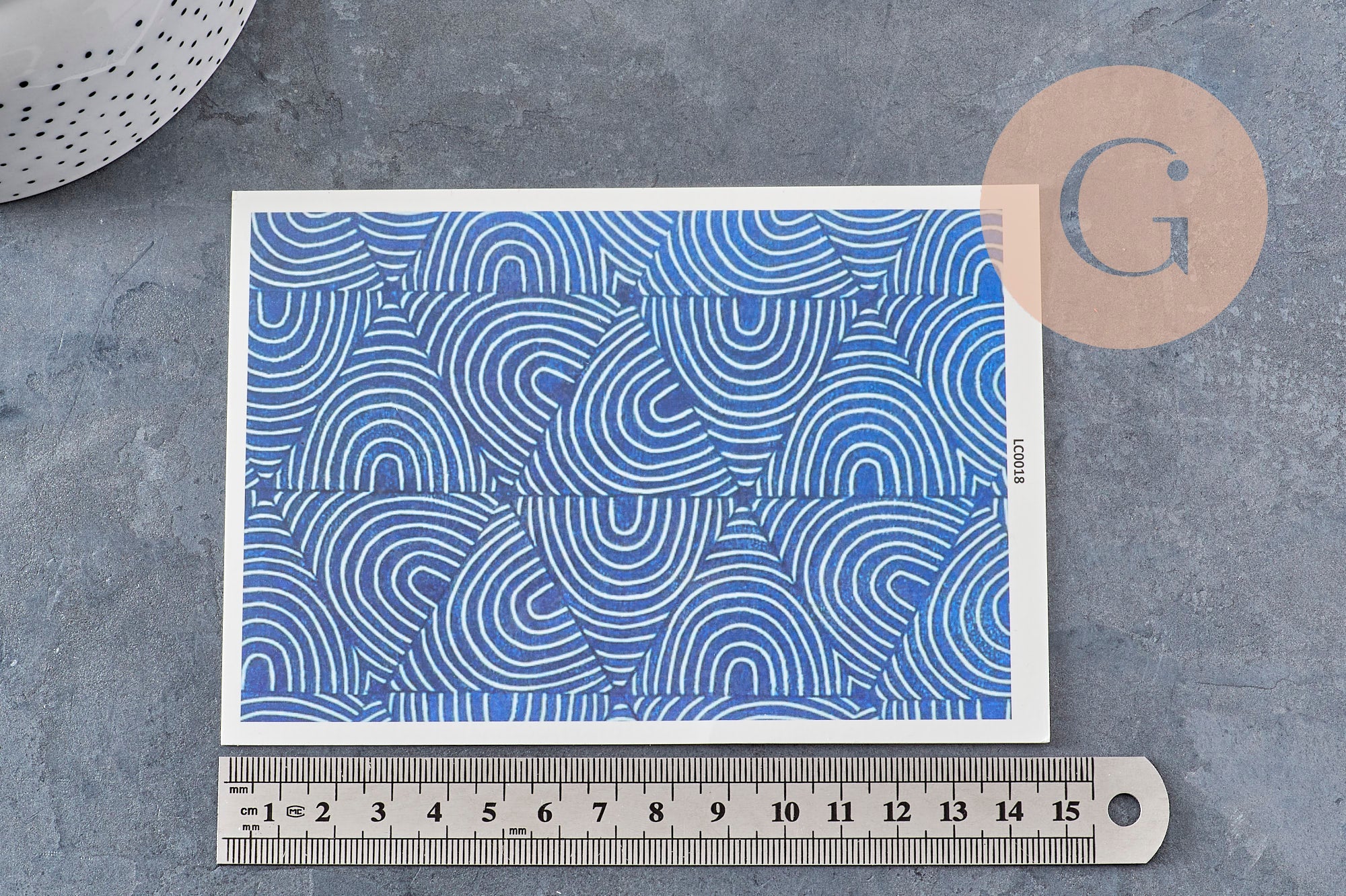 Gingerlily feuille transfert polymère bleue 14x10,5cm paons