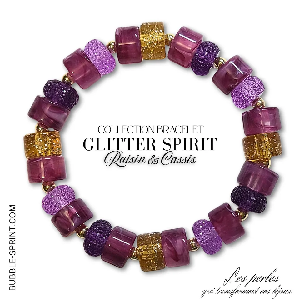 ARTSHOP Glitter Spirit kit bracelet raisin cassis acrylique