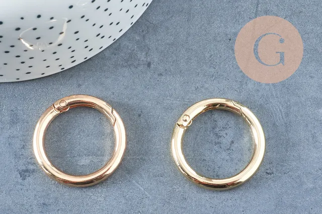 Gingerlily Fermoir mousqueton G9904 rond XXL zamac doré 32,5mm