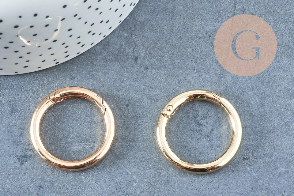 Gingerlily Fermoir mousqueton G9904 rond XXL zamac doré 32,5mm