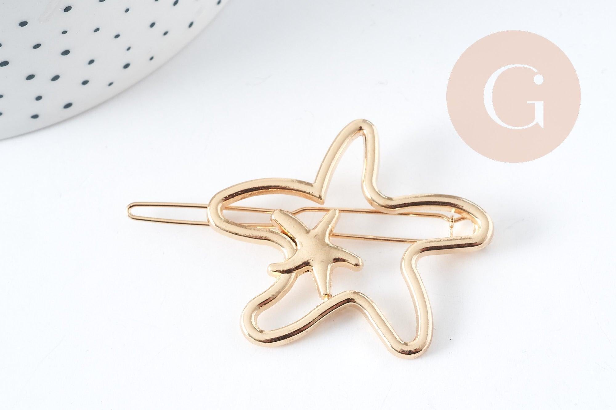 Gingerlily Accessoires Support barrette G9097 étoiles dorée 48mm x1