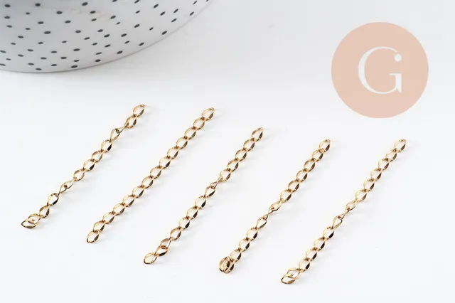 Gingerlily Chaînes bijoux DIY G10908 chaîne extension acier doré 52mm x5