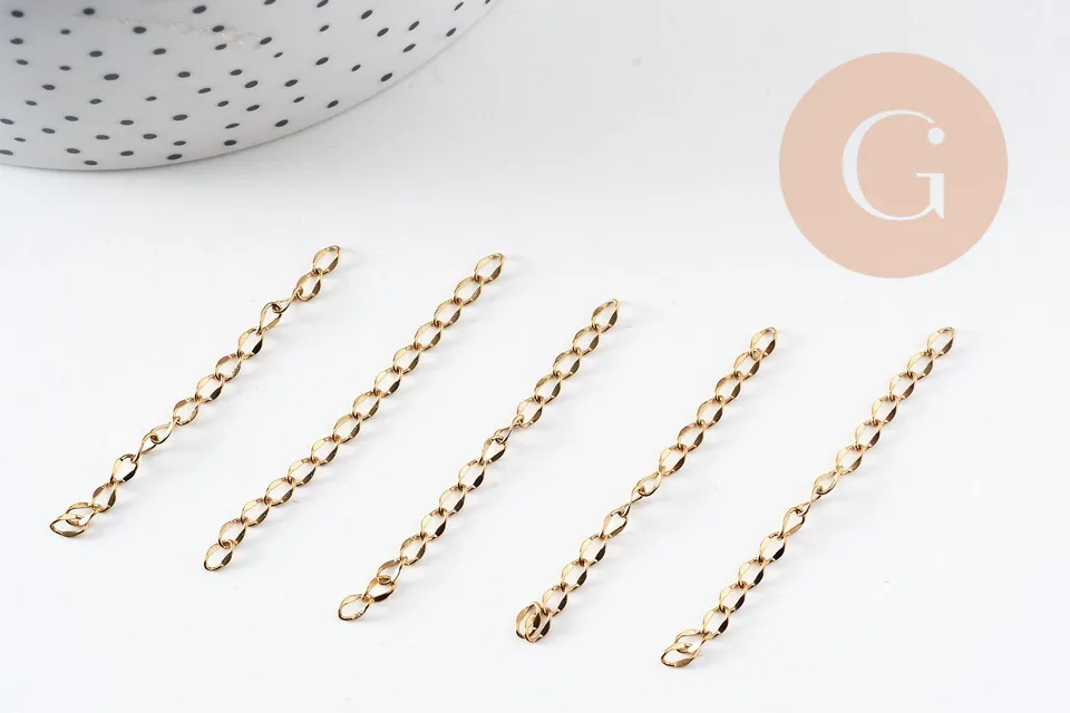 Gingerlily Chaînes bijoux DIY G10908 chaîne extension acier doré 52mm x5