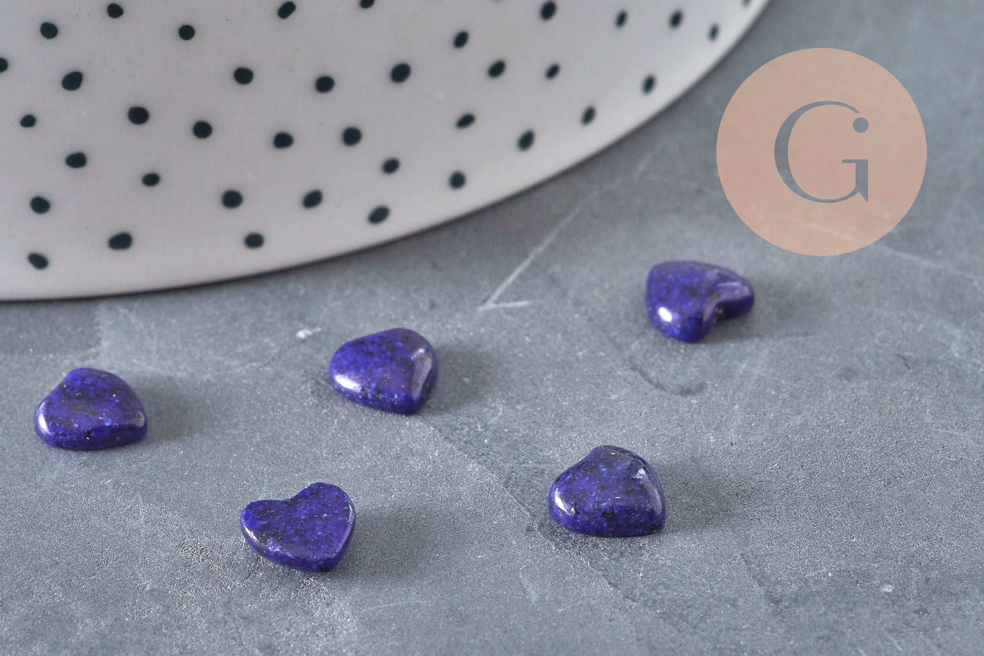 Gingerlily Cabochon coeur lapis lazuli 8x8mm x1