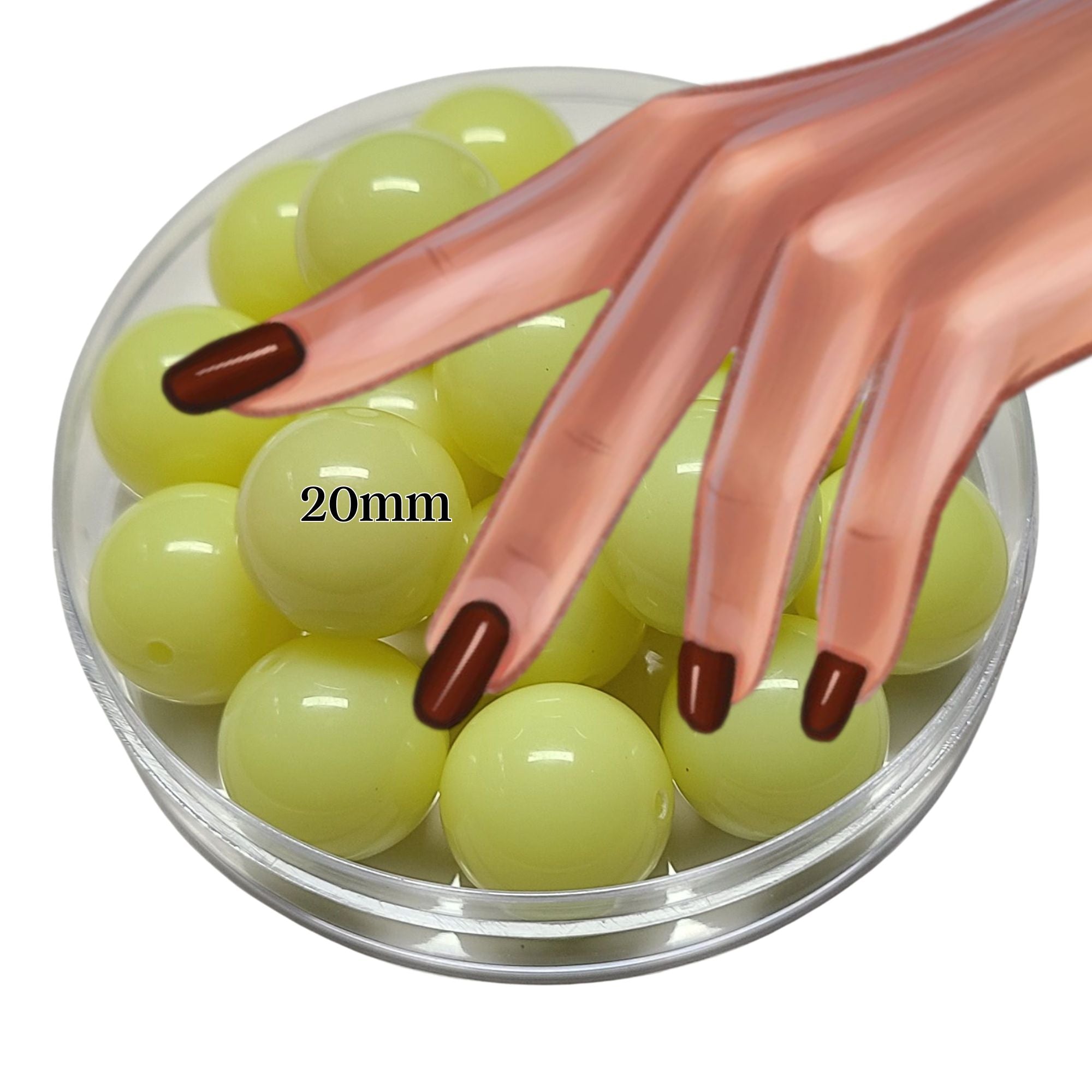 ARTSHOP Boules 20MM 73 perle ronde citron vert x1