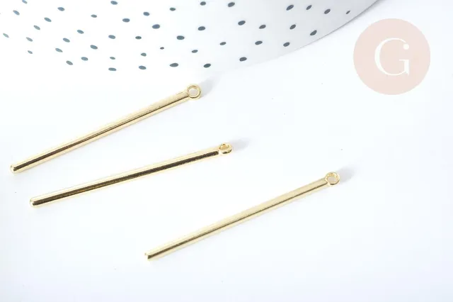 Gingerlily Pendentifs DIY barre lisse dorée 41mm G8078