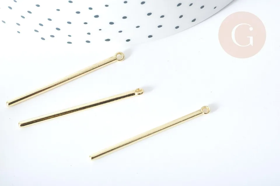 Gingerlily Pendentifs DIY barre lisse dorée 41mm G8078