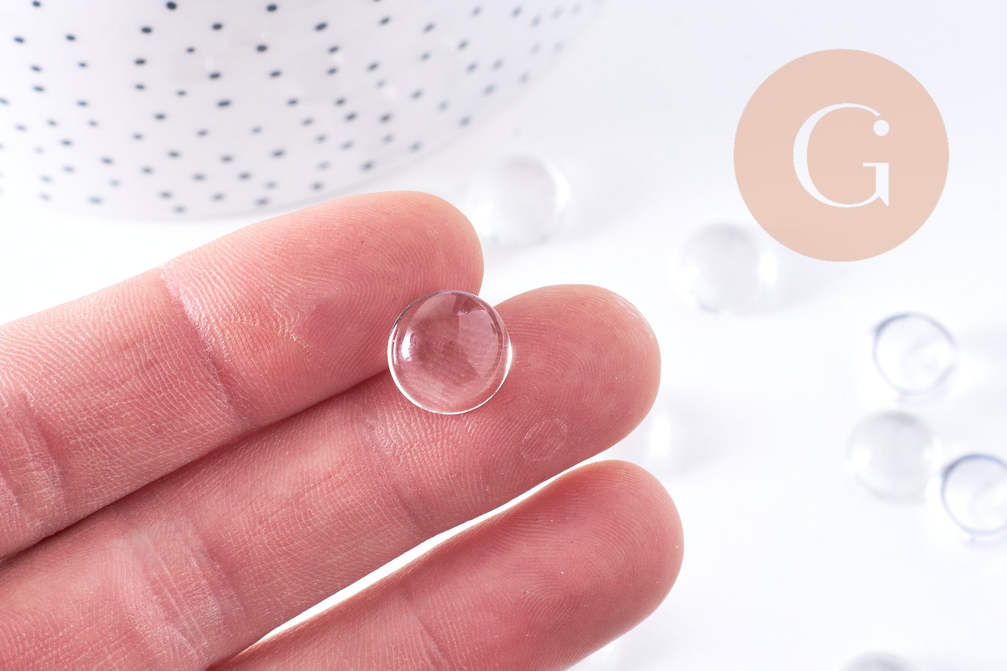 Gingerlily G10690 cabochon rond verre transparent 11,5mm x5