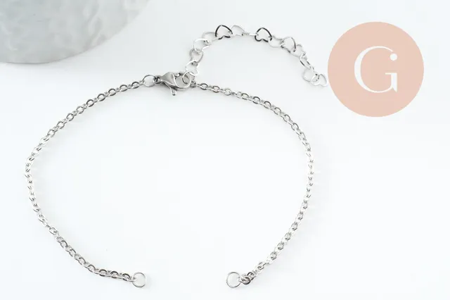 Gingerlily Apprêts DIY base bracelet acier 18cm G9499