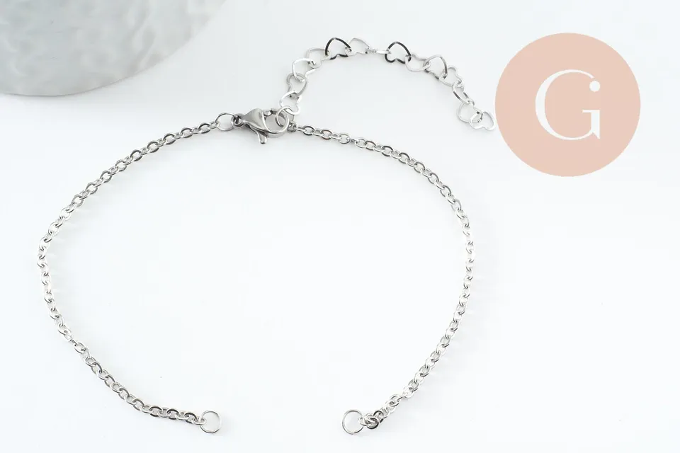 Gingerlily Apprêts DIY base bracelet acier 18cm G9499