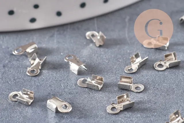 Gingerlily Apprêts bijoux DIY G10602 embouts corde 6mm platine x100