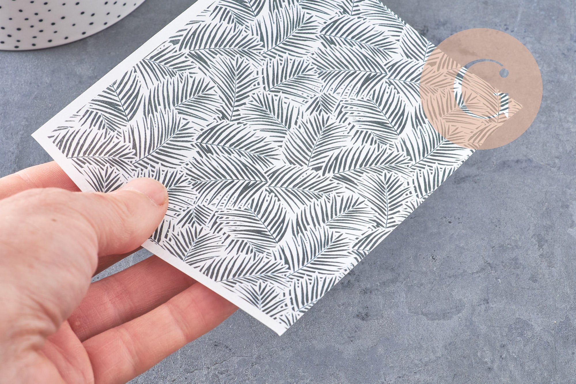 Gingerlily G10767 feuille transfert palme kaki 14x10cm