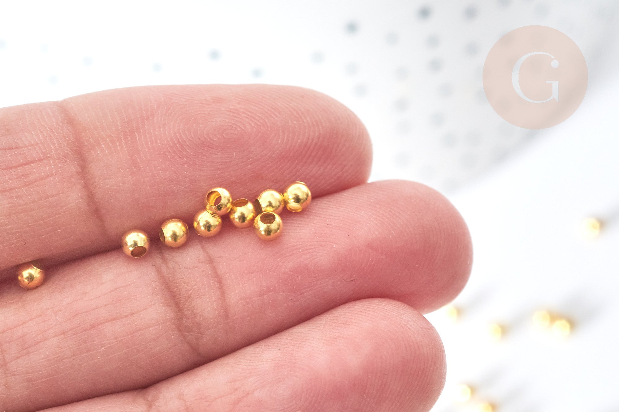 Gingerlily Perles DIY perles intercalaires G8148 laiton doré 3mm 5g