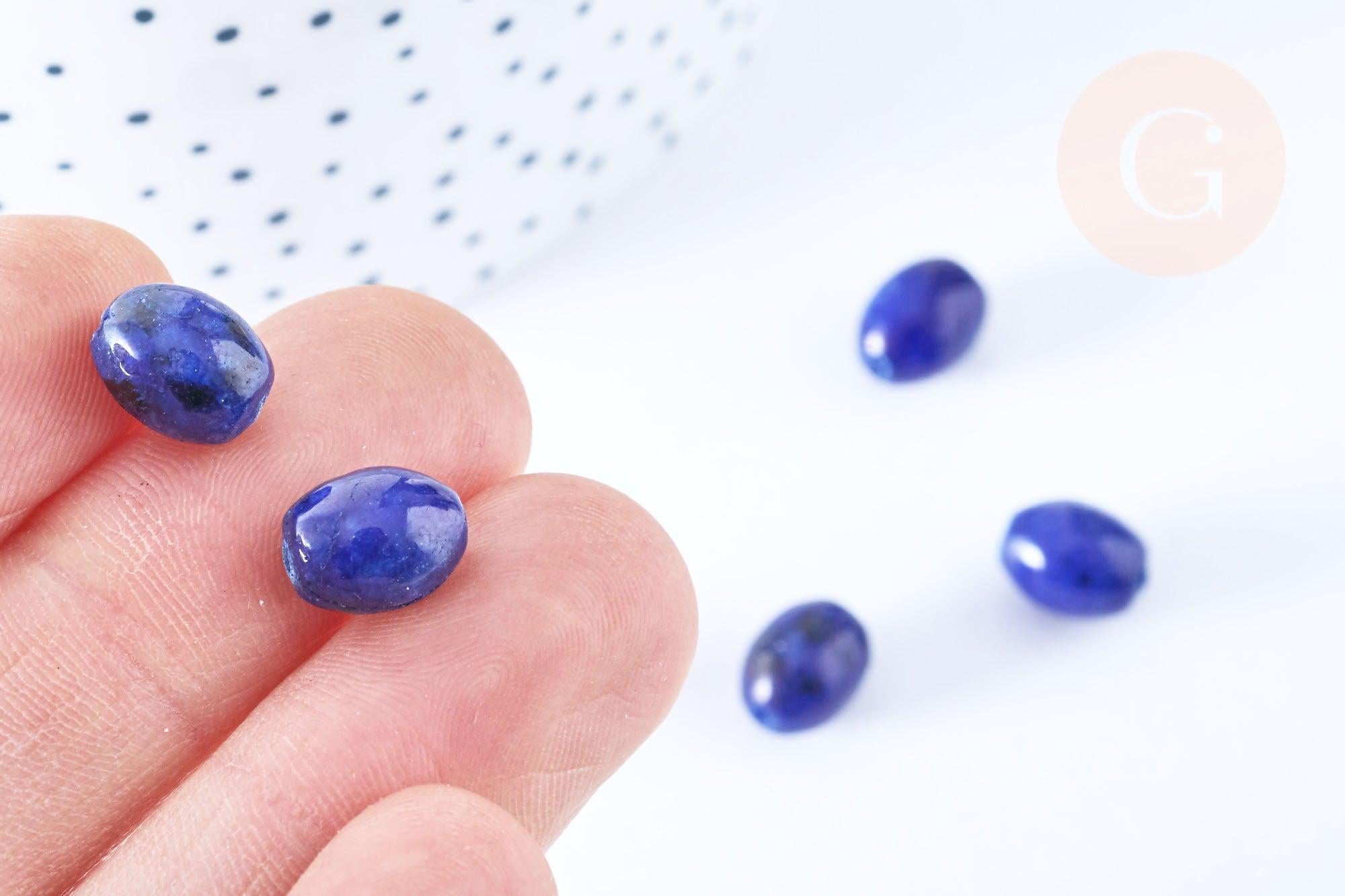Gingerlily Pierre G6460 perles howlite bleu foncé 10x8mm x5