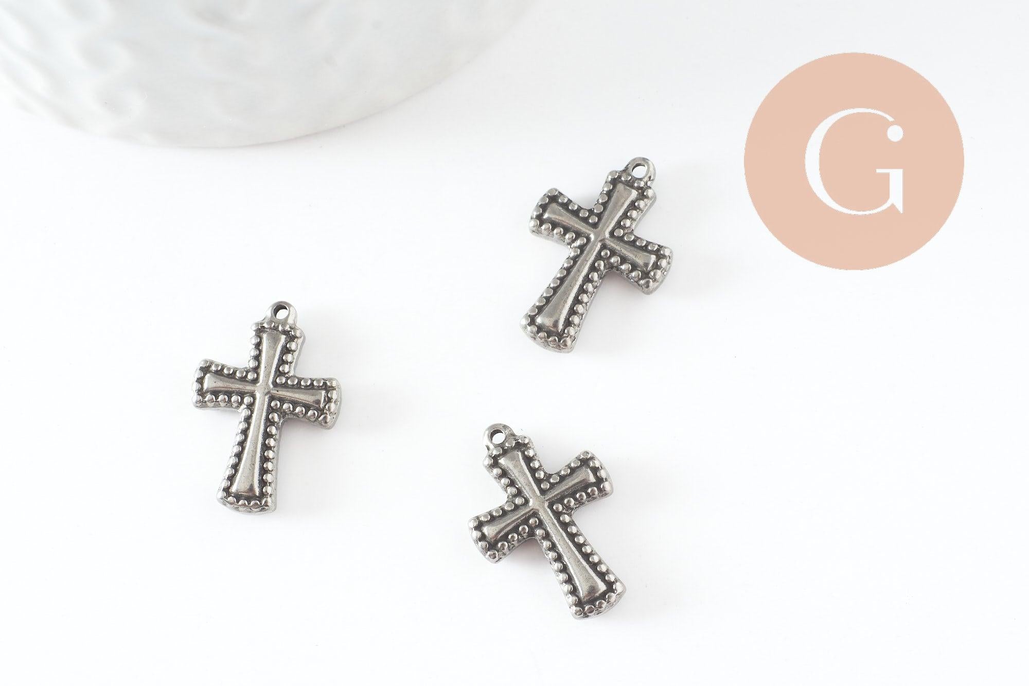 Gingerlily G9649 pendentif croix acier inoxydable 18 mm